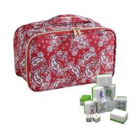Generico Mahjong Bag for Travel - Large Capacity Game Storage Holder | Retro Pattern Portable Handbag | Multifunctional Mahjong Case for Home Living Room Dorm Party Game Night Vacation Makeup