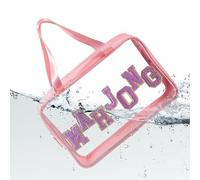 Generico Mahjong Bag- Mahjong Tile Bag, Zippered Clear Mahjonng Storage Case | Storage Pouch Portable Tote For Players Hotel Home Tournaments Travel Picnic Outdoor Camping Game Night