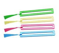 Generico Mahjong Line Finder Guide, 6x1in Acrylic Highlighter Ruler, 4-Piece Transparent Nonstick Tool, for Mahjong Cards Alignment, Tracking, Highlighting