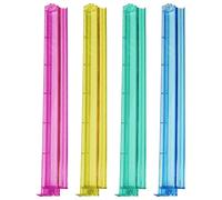 Generico Mahjong Racks With Pushers - Clear Multicolor Crystal Acrylic Set, 4 Piece Professional Tray, Smooth Glide Moving Arm, Integrated Tile Organizer, Game Room Equipment | For Board Game