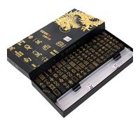 Genérico Mahjong Tile Set - Portable Complete Tiles | Mahjong Game with 2 Dices and 4 Racks | 144 Pieces Ideal For Adult Beginners Players Home Travel Party Night Holiday Player Entertainment