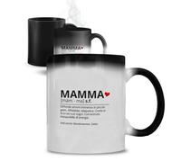 Generico ''Mamma'' Tazza Magica con Frase Italiana Divertente, Ceramica Bianca e Nera, Design Tazza da Caffè con Effetto Termico idea regalo natale mug inverno latte tisana