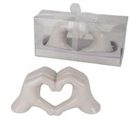 Generico Mani Cuore in Porcellana Bianca 19x9 cm in Scatola Regalo BOMBONIERA