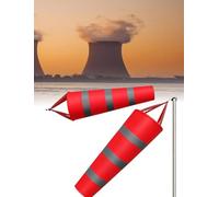 Generico Manica a Wind Impermeabile, Indicatore Direzione Wind Riflettente | Cono Segnavento in Tessuto Oxford con Asta in Acciaio Inox, Rotazione a 360° per Esterni(Red,100x100cm)