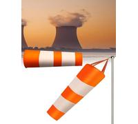Generico Manica a Wind Impermeabile, Indicatore Direzione Wind Riflettente | Cono Segnavento in Tessuto Oxford con Asta in Acciaio Inox, Rotazione a 360° per Esterni(Orange-White,100x200cm)