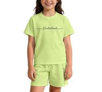 Generico Maniche Corte Leggere e Casual per Bambine e Bambini con Stampa di Lettere, vestibilità Comoda per Tutti i Giorni. (Light Green, 9-10 Years)