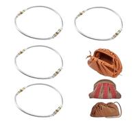 Generico Manici di Chiusura - Cornici per Sacchetti | Maniglie di Sacchetti |. Borse Che di Chiusura A Bacio | 4 Pezzi da 9.06 Pollici Sostituzioni in Alluminio Lock per Cucire Crafting Making C