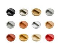 Generico MANIGLIA DA INCASSO SCORREVOLE 50mm placca tonda porta finestre mobili ante (Grigio)