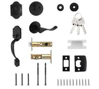 Generico Maniglia Della Porta D'ingresso E Serratura A Doppia Mordazza,Set Antifurto con Doppia Mappa per Porta d'Ingresso - per la Sicurezza di Casa Giardino,Ingresso Entrata Cortile Esterno Patio