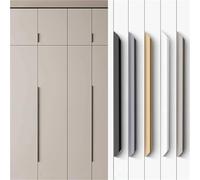 Generico Maniglia for porta dell'armadio con maniglia invisibile, moderna e semplice, in oro nero, chiusura sui bordi dei cassetti, for, leggera, di lusso, senza punzonatura(Cashmere gray,80MM)
