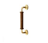 Generico Maniglia for porta in legno di noce Base in ottone 28 cm | Porta da interno, legno di noce, base in ottone, 28 cm, installazione facile(Black walnut-L)