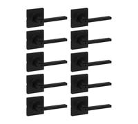 Generico Maniglia For Porta Interna Con Serratura For La Privacy, Confezione Da 10, Leva For Bagno, Camera Letto, Nero Opaco, Reversibile