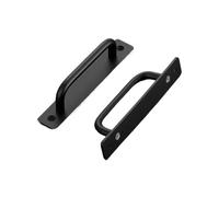 Generico Maniglia for porta scorrevole in lega di alluminio nera da 2 pezzi con piastra posteriore, adatta for porte fienili, armadi, hotel, interni(2PC 224MM)