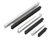 Generico Maniglia minimalista in lega di alluminio addensata a forma 7, maniglia a L nera e argento, moderna for cassetto porta dell'armadio(Silver 600MM)