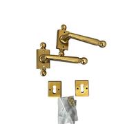 Generico Maniglia per porta interna in ottone massiccio Made in Italy colore Oro lucido con bocchetta chiave quadrata Valli & Colombo