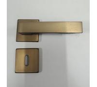 Generico Maniglia per porte interne Quadrata - Serie ANGOLO - Linea Cali' - Prodotto made in Italy - Materiale Alluminio - Rosetta e bocchetta foro chiave 50x50 (Bronzo)