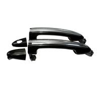 Generico Maniglie delle porte esterne Maniglia esterna per porta anteriore sinistra e destra posteriore cromata nera per Hyundai Santa Fe(Front left right)