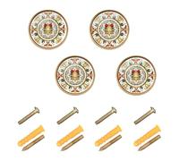 Generico Maniglie e pomelli per mobili vintage Boho Bell Mandala Merry Christmas, pomelli da parete per appendere, 1,26 pollici (32 mm) per camera da letto, confezione da 4