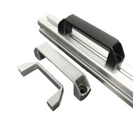 Generico Maniglie for armadi in alluminio Nastro nero in lega di nylon 90mm 120mm 180mm Accessori for porte Parti della stampante 3D(Alum sliver 180mm)