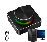 Genérico Manopola di controllo del volume wireless | Telecomando girevole wireless per computer e media | Pulsante programmabile per altoparlanti con illuminazione per teatro domestico e streaming dal