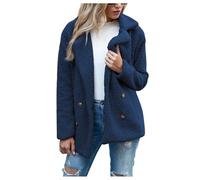Generico Manteau Polaire Femme Blouson Femme Hiver avec Capuche intérieur Jacket Mi Saison Blousons Thermique Oversize Manteaux Chauffant Randonnée Carreaux vêtements 2#Blu Scuro L