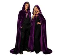 Generico Mantello da Donna in Velluto con Cappuccio, Halloween Cape Cappuccetto Rosso con Abito Vampiro Sottogonna Cappotto Poncho Capo Carnevale Costume Cosplay Adulto Unisex Regalo