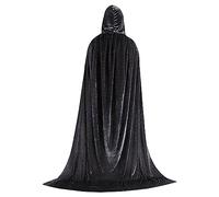 Generico Mantello da Donna in Velluto con Cappuccio, Halloween Cape Cappuccetto Rosso con Abito Vampiro Sottogonna Cappotto Poncho Capo Carnevale Costume Cosplay Adulto Unisex Regalo
