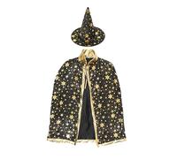 Generico Mantello da Strega con Cappello, Mantello da Strega di Halloween con Cappello Mago, Strega Mantelli per Bambini Costume per Festa, Cosplay, Carnevale