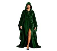 Generico Mantello Da Vampiro Con Cappuccio Per Halloween Cappa Nera In Velluto Per Adulti Costume Elegante e Comodo Perfetto Per Feste In Maschera Carnevale e Cosplay
