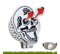 Generico Marcatore per Palline da Golf - Clip da Cappello A Teschio in Metallo per Golf - Accessori da Golf in Metallo A Teschio Clip Creativa Regalo Golfisti Compleanno Esterni