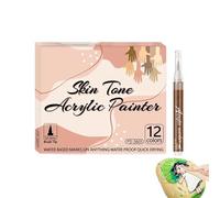 Generico Marcatori Per Il Corpo | Matite Impermeabili Ad Asciugatura Rapida | 12 Pezzi Pennarelli Da Disegno A Punta Fine | per Adulti Ragazze Ragazzi Schizzi Illustrazione Vetro Tessuto Sassi Feste