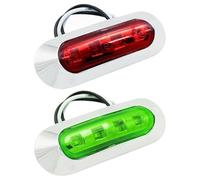 Generico Marine Navigation Lights - 2pcs Red & Green LED Boat Lights IP67 Waterproof Navigation Lamp Set | 12-24V Signal Light For Fishing Sailing Yachting Cruising Docking
