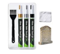 Generico Marker Pen per Lapidi - 3 Colori, a Base d'Olio, Impermeabile - Penna di Ritocco su Monumenti Lapidei | per Marmo Pietra Ceramica Vetro Legno Metall Ricordo Iscrizioni
