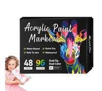 Genérico Markers acrilici - Double Tip Rock Painting Pens, Fade Resistant Permanent Ink, Durable Craft Set, Smooth Drawing Tools | Art Supplies For Paper Glass Wood Canvas Ceramic Artists