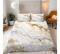 Generico Marmo Parure Copripiumino Matrimoniale 155x220cm Texture Di Marmo Grigio Copripiumino Ragazza Set di Biancheria da Letto Microfibra Cerniera Nascosta 3 Pezzi e 2 x Federe 50x75cm