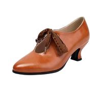 Generico Mary Jane Two Tone Lace Up Chiuso Punta Rotonda Vintage Tacchi 1950 décolleté Anni '20 vittoriane Retro Scarpe Adatta