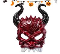 Generico Maschera con di Halloween - Maschera da diavolo di Halloween, costume da per adulti, trucco per il viso da demone | Abito da festa unisex, accessorio per travestimenti horror inquietant