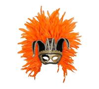 Generico Maschera da Ballo in Maschera con Piume e Rifiniture Dorate, Stile Veneziano - Per Carnevale, Matrimoni e Serate di Gala