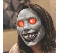 Generico Maschera Da Demone - Maschera Da Fantasma In Lattice, Maschee Di Halloween Che Si Illuminano Al Buio, Occhi Bianchi | Mascherra Leggera Da Teschio Horror, Mascherra Spaventosa Di Halloween