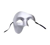 Generico Maschera da fantasma a mezzo viso - Accessorio retrò per costume da uomo con un occhio solo(Silver)