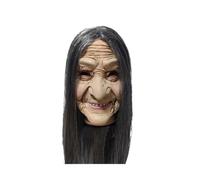 Generico Maschera da strega singola con parrucca grigia for Halloween | Lattice, design realistico da nonna, parrucca grigia inclusa, unisex adulto, accessorio for feste