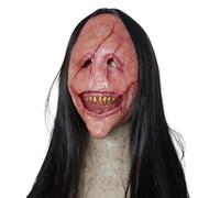 Generico Maschera Demone Horror | Copertura Volto Spaventosa Realistica,Maschera Traspirante con Capelli Lunghi e Denti per Halloween Travestimenti Teatro Case Stregate Scherzi