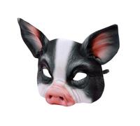 Generico Maschera di Maiale Mezza Faccia per Festa e Carnevale, Materiale Eva Leggero e Confortevole, Design Creativo per Uomo e Donna, Set da 2 Pezzi Bianco e Nero