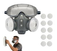 Generico Maschera facciale respiratoria | Filtro Protettivo integrale con Occhiali,Semimaschera per Verniciatura - per Agricoltura Industria Lavorazione Legno Saldatura Edilizia