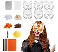 Generico Maschera Gatto Semplice,Kit per la Creazione di Maschere | Set di con Tessuto a Rete e Foglio di Feltro per Costume per Feste Cosplay e Eventi Mascherati per Uomini e Donne