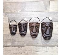Generico Maschera Mamuthones Larga in Legno da Parete in 4 Dimensioni Tradizione sarda (13x17 cm)