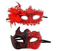 Generico Maschera Pizzo Nera, Mascherata Veneziana Donna Pizzo, Mezzo Viso, Mascherina Occhi da Ballo per Uomo Carnevale Halloween Festa,Maschere Carnevale Adulti,Retro-Mystik