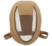 Generico Maschera Protettiva Pieno Facciale per Scherma Rete in Acciaio, Traspirante e Resistente Agli Urti, per Attività Outdoor Khaki