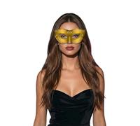 Generico Maschera veneziana Maschera Volto per e Feste con Benda Occhi Decorata per Donne (Gold1, One Size)