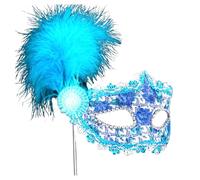 Generico Maschere di Carnevale-Protezione ballo per il trucco da donna dipinta con polvere d'oro Protezione feste di a mezza faccia con più angoli